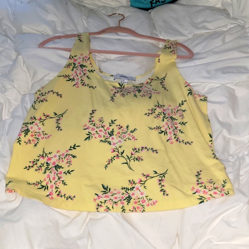 Flower print crop top tank